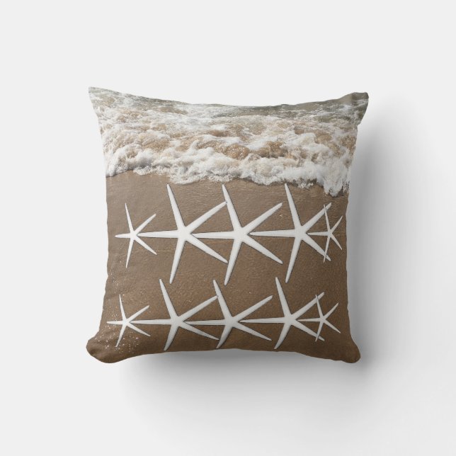 Starfish Patterns Sandy Beach Ocean Nautical Cute Cushion (Front)