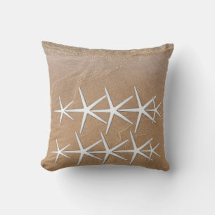 Starfish Patterns Sandy Beach Ocean Nautical Decor Cushion