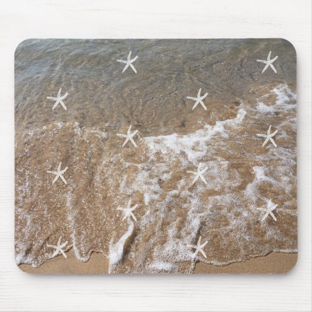 Starfish Patterns White Water Beach Nautical Gift Mouse Pad (Front)
