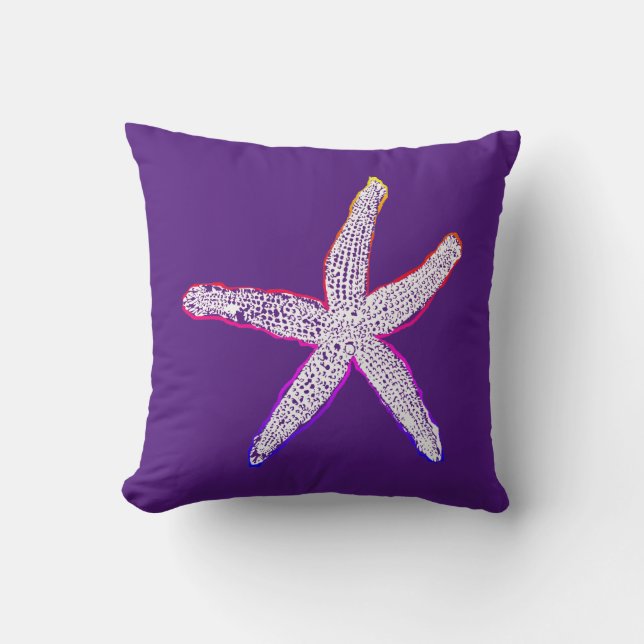 Starfish Pink Purple Cute Custom Mother's Day Gift Cushion (Front)