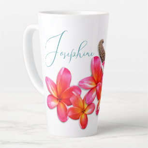 Starfish Plumeria Flowers Personalised Latte Mug