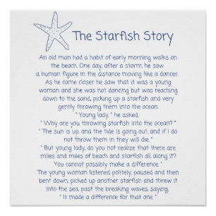 Starfish poem, the Starfish story, Foster mum gift Poster