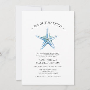 Starfish Post Beach Wedding Party Invitation