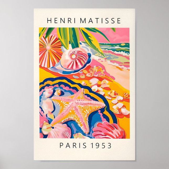 Starfish Poster, Beachy Decor, Seaside Holiday Dec Poster (Front)