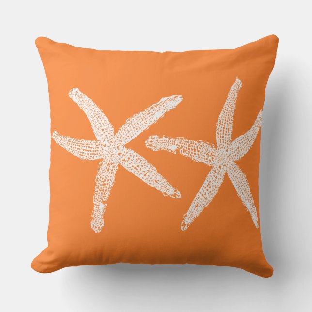 Starfish Pumpkin Orange Fall Beach Home Decor Cushion (Front)
