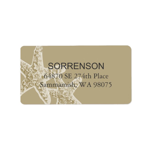 Starfish Return Address Label (Front)