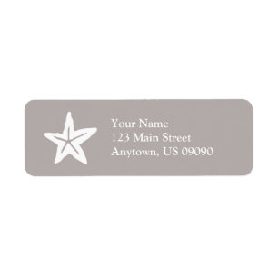 Starfish Return Address Label (Sand / White)