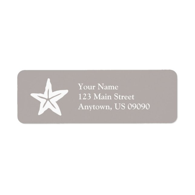 Starfish Return Address Label (Sand / White) (Front)