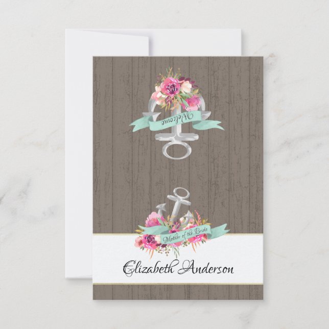 Starfish Ribbon and Lace DIY Seating Flat Card (Front)