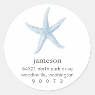 Starfish Round Address Label