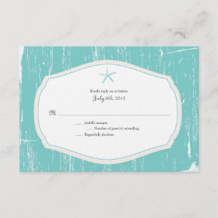 Starfish Rustic Beach Wedding RSVP Card