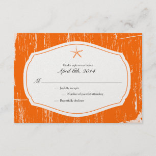 Starfish Rustic Beach Wedding RSVP Card