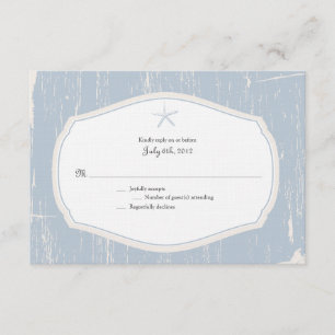 Starfish Rustic Beach Wedding RSVP Card