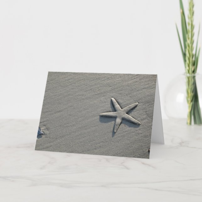 Starfish Sand Beach Photograph Card (Front)