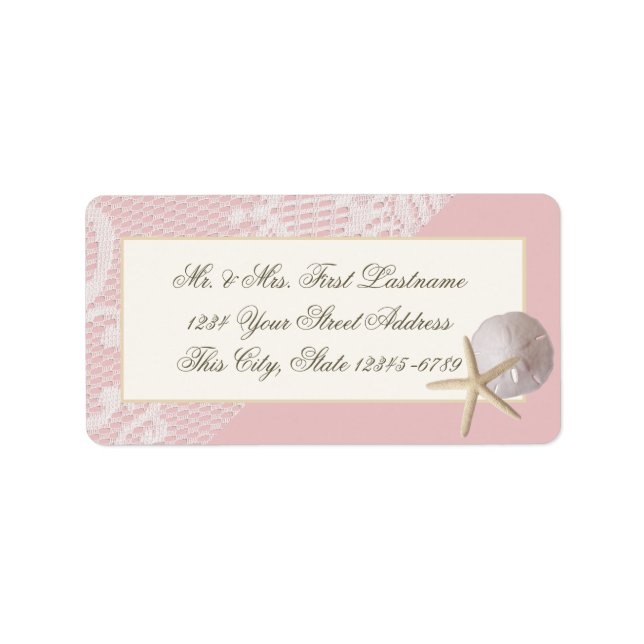 Starfish Sand Dollar and Lace Pink Label (Front)