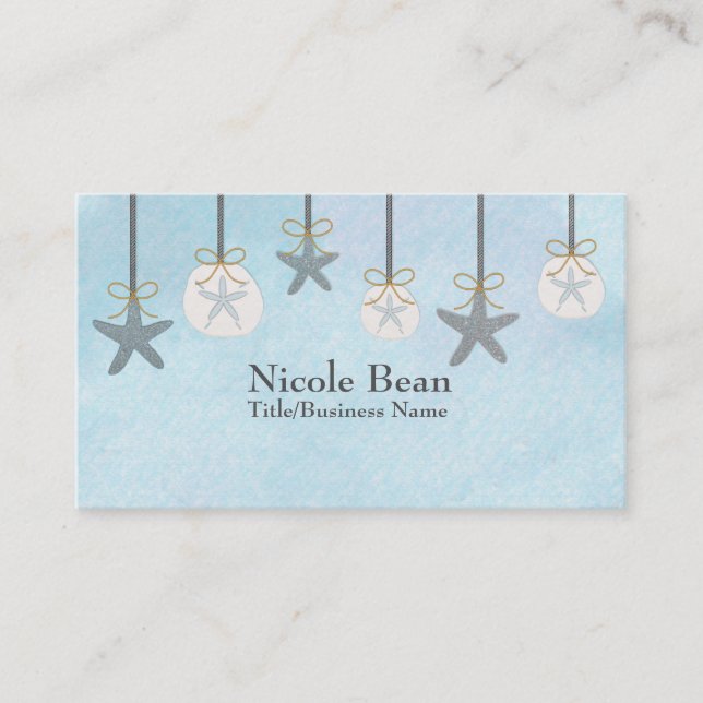 Starfish Sand Dollar Beach Boutique Business Cards (Front)