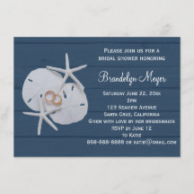 Starfish Sand Dollar Bridal Shower Invitations