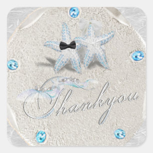 Starfish Sand Dollar Thank You Sticker
