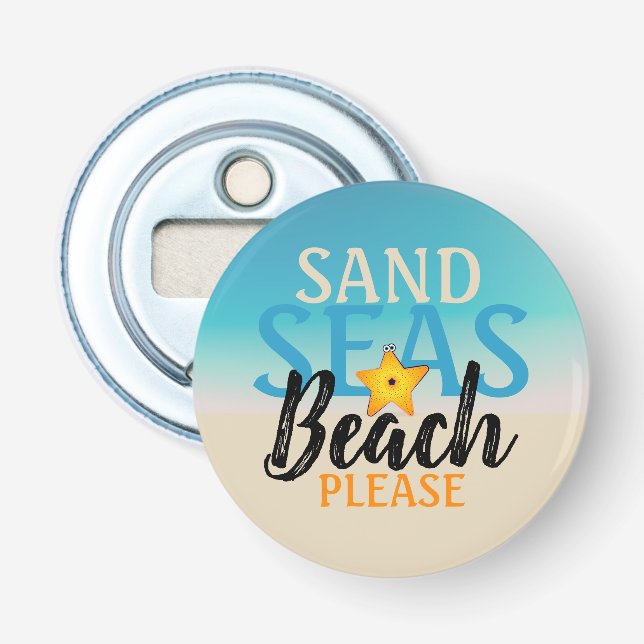 Starfish Sand Seas Beach Bottle Opener (Front)