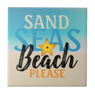 Starfish Sand Seas Beach Ceramic Tile