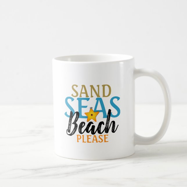 Starfish Sand Seas Beach Coffee Mug (Right)