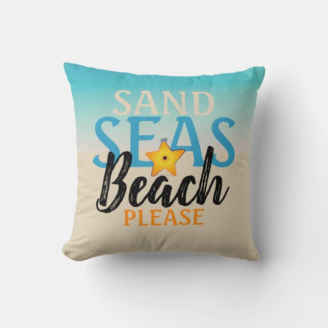 Starfish Sand Seas Beach Cushion (Front)