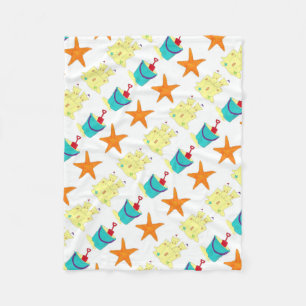 Starfish Sand Toys Castle Bucket Shovel Beach Fleece Blanket