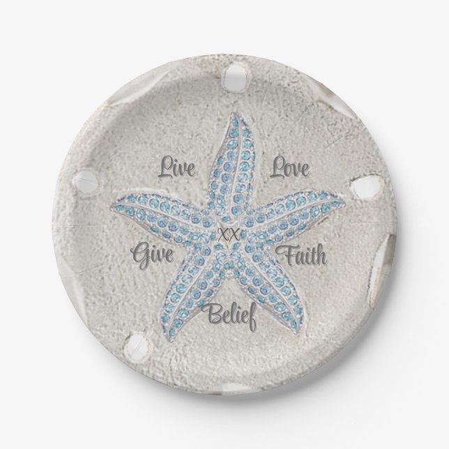 Starfish Sandollar Party Plate (Front)