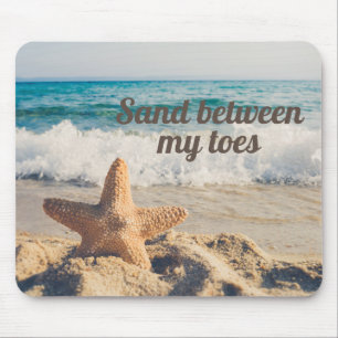 Starfish Sandy Beach Ocean Sand Between Toes Mouse Pad