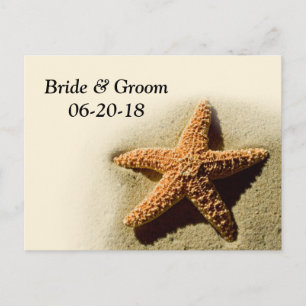 Starfish Save The Date Beach Theme Wedding Announcement Postcard