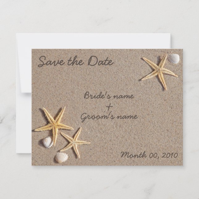 Starfish Save the Date invitations (Front)