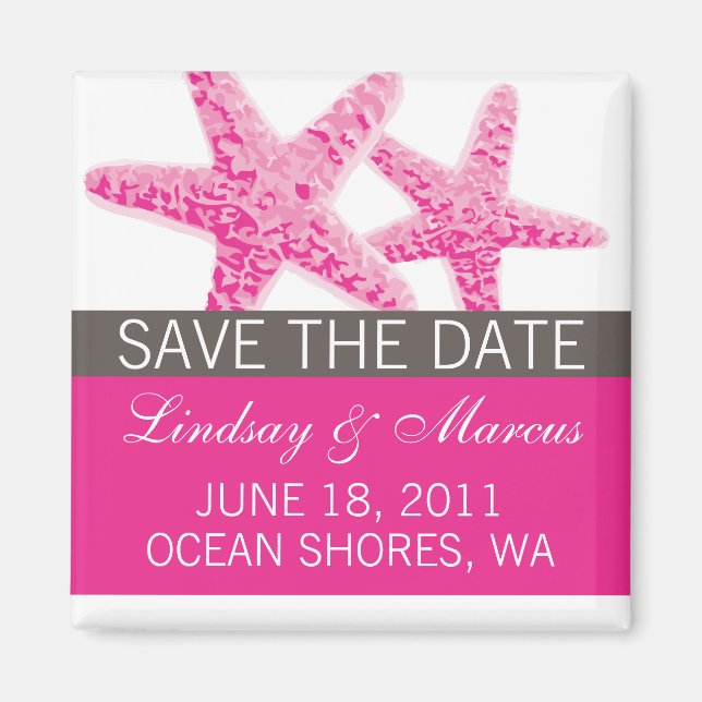 Starfish Save the Date Magnet (Front)
