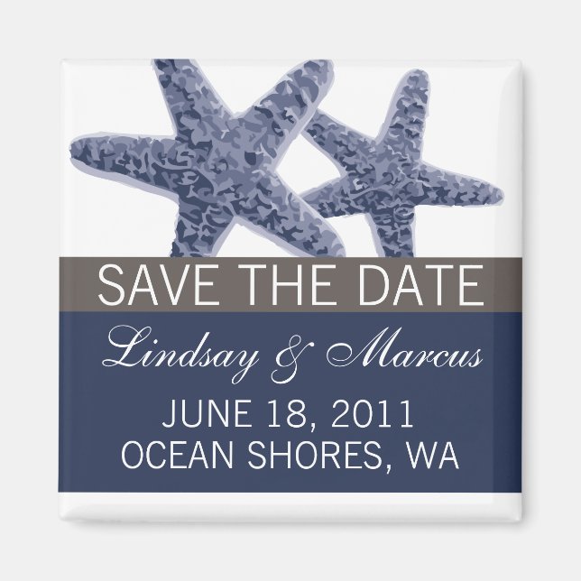 Starfish Save the Date Magnet (Front)
