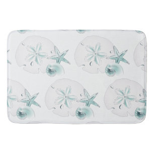 Starfish Sea Shells Beach Seashore Elegant Modern Bath Mat