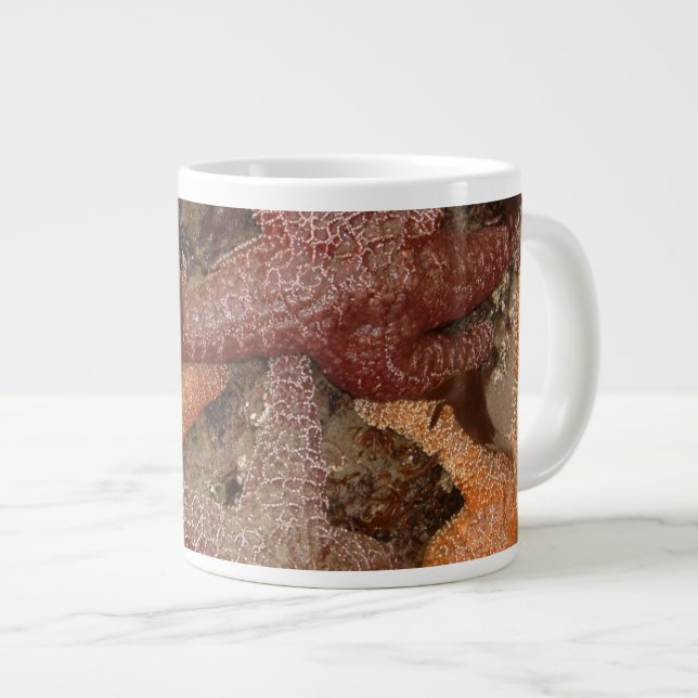 Starfish/Sea Stars in Cannon Beach, OR, Photo 4 Large Coffee Mug (Front Right)