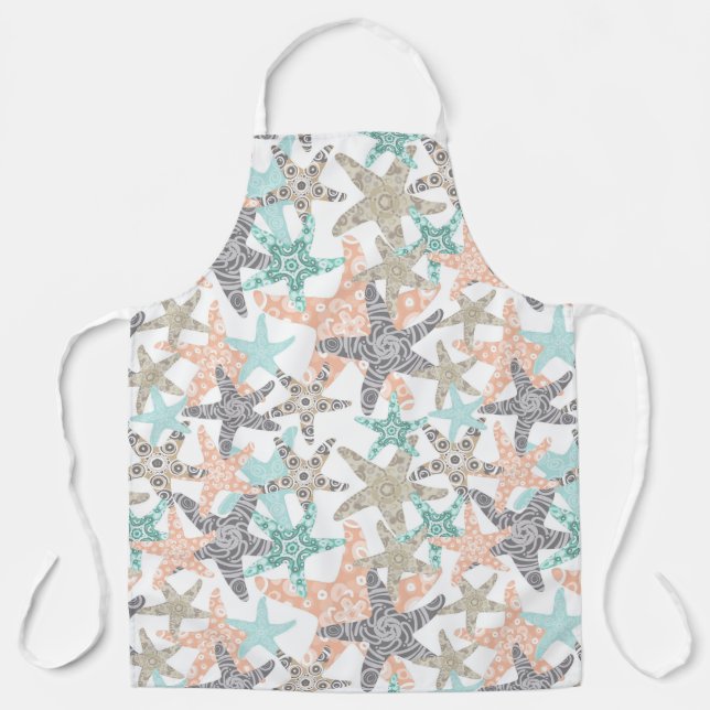 Starfish Seamless Pattern Apron (Front)