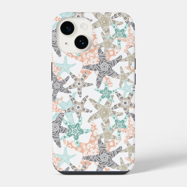 Starfish Seamless Pattern iPhone Case (Back)