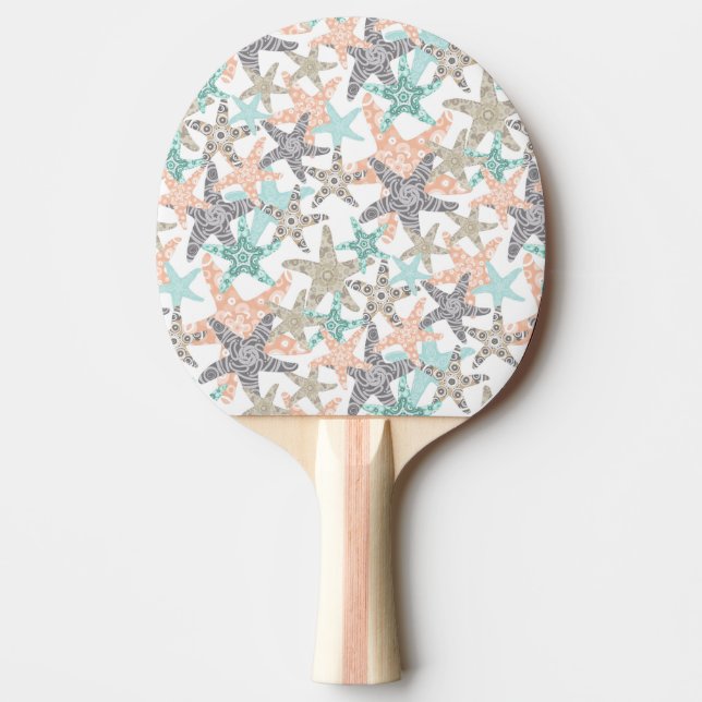 Starfish Seamless Pattern Ping Pong Paddle (Front)