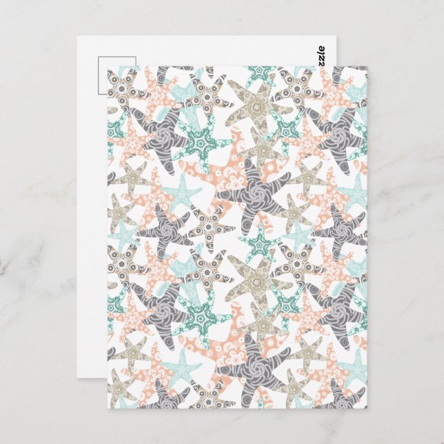 Starfish Seamless Pattern Postcard (Front/Back)