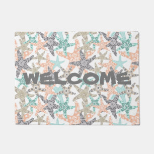 Starfish Seamless Pattern Welcome Doormat
