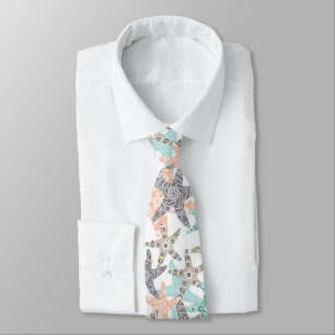 Starfish Seamless Repeat Pattern Neck Tie