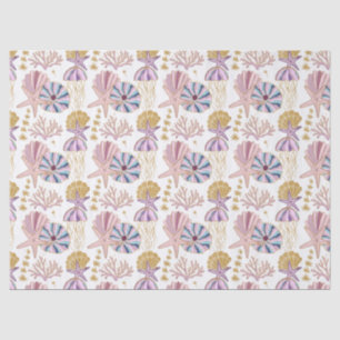 Starfish Seashell Blue Purple Nautical Decoupage  Tissue Paper