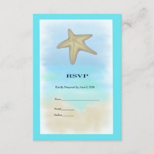 Starfish Seashell Wedding RSVP Card