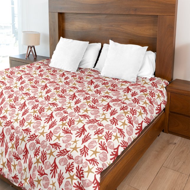 Starfish & Seashells Coastal Fleece Blanket (Creator Uploaded)