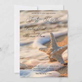 Starfish Serenade: Beach Wedding Invitation