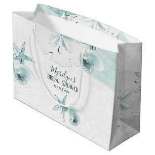 Starfish Shells Modern Elegant Beach Wedding Party Large Gift Bag