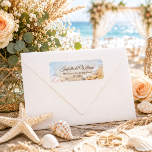 Starfish Shells Ocean Beach Wedding Address Return Address Label