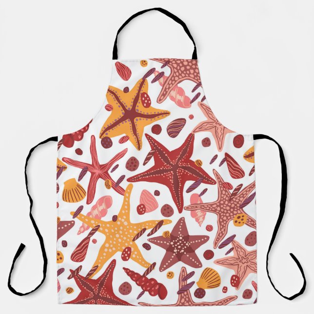Starfish Shells: Scandinavian Sea Pattern Apron (Front)
