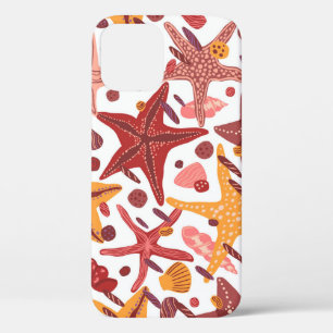 Starfish Shells: Scandinavian Sea Pattern iPhone 12 Case