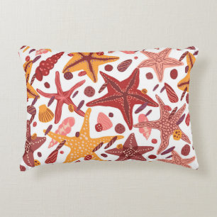 Starfish Shells: Scandinavian Sea Pattern Decorative Cushion